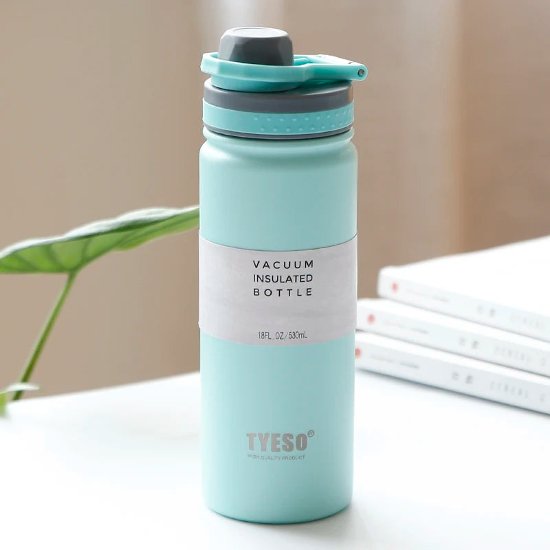 Stainless Steel Vacuum Insulated Water Bottle, Mental Thermos with Handle, BPA Free, Gym, Cycling, Travel, Hot and Cold, 500Ml