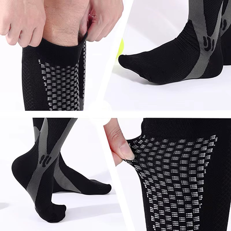 New Compression Socks Fit Football Soccer, Men Socks, Varicose Veins, Pregnant Women, Medical Nursing Knee High Stockings