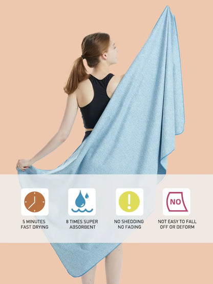 Microfiber Quick Dry Gym Towel Silver ION Odorfree Absorbent Fiber Fast Drying Workout Gear for Body Sweat Working Out Towels