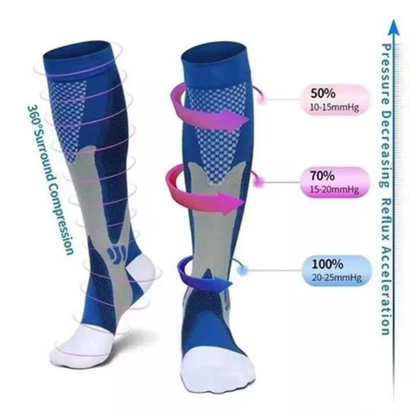 New Compression Socks Fit Football Soccer, Men Socks, Varicose Veins, Pregnant Women, Medical Nursing Knee High Stockings